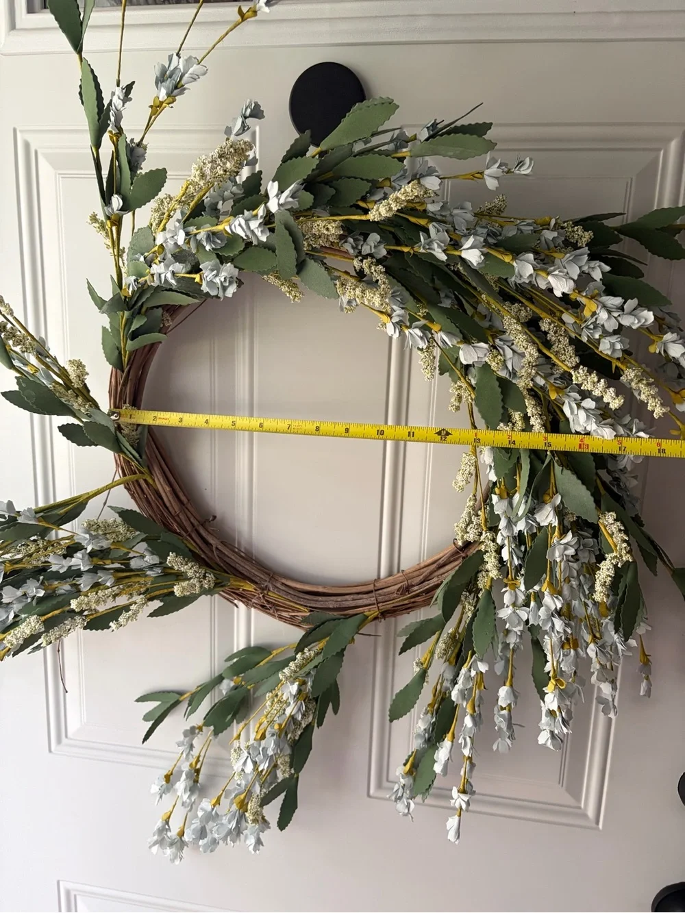 White & Green Willow Spray Wreath by